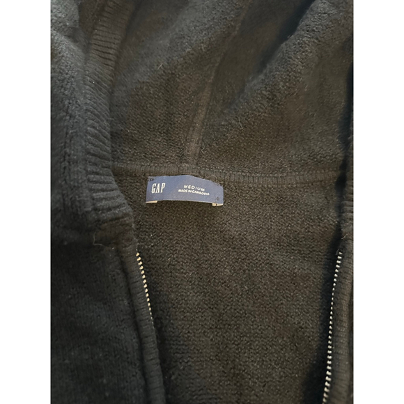 Women's GAP Black Full-Zip Hoodie Standard M - Picture 2 of 2